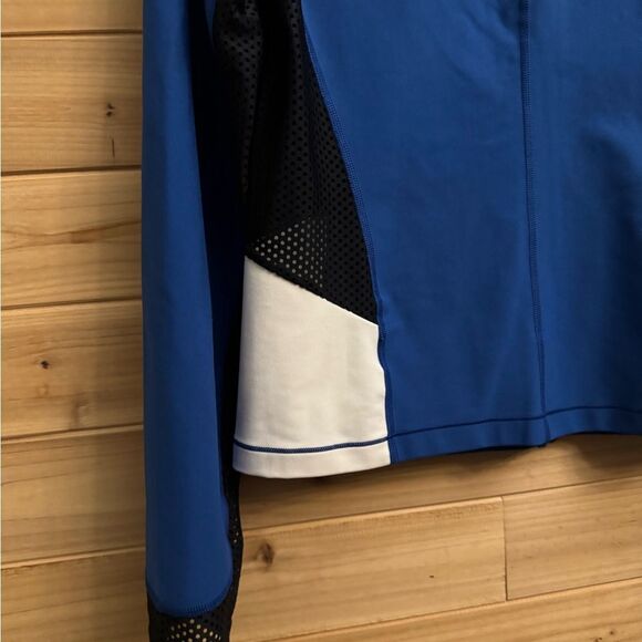 Calme Johnny Was Size Medium Endurance Black Blue Mesh Zip Up Performance Jacket - Picture 11 of 13